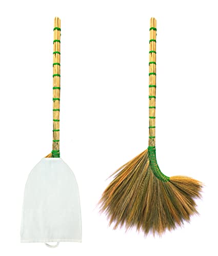 Handmade Asian Thai Broom Thick Natural Grass Brush & Handle Broomstick in Vintage Viet Whisk Straw Design | The Storepaperoomates Retail Market - Fast Affordable Shopping