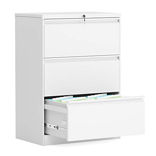 GangMei Easy Assemble Design.One Lock Metal Lateral File Cabinet for Office and Home,Ins-Design,Large Size Storage Cabinet. 0 Screws.Assemble Required H40”*W28.25”*D17.7” (White, 3 Drawers) | The Storepaperoomates Retail Market - Fast Affordable Shopping
