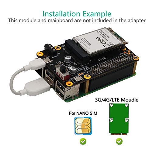 Limouyin 3G/4G LTE Base Hat for Raspberry Pi 4/3/2/B+ Module Computer Board to USB with SIM Card USB 2.0 to Micro USB Cable Screw Driver | The Storepaperoomates Retail Market - Fast Affordable Shopping