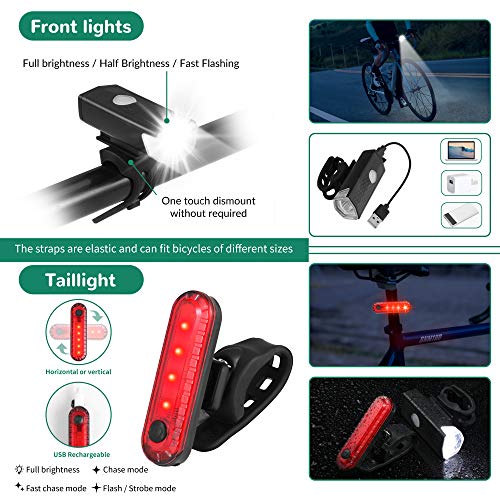 8-Piece Bicycle Accessories, USB Rechargeable Bicycle lamp, Solar headlamp, Bicycle Lock, Bicycle Mobile Phone Rack, Bicycle Water Cup Holder, Bicycle Mirror, Bicycle Bell and air Pump | The Storepaperoomates Retail Market - Fast Affordable Shopping