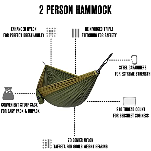 G4Free Large Camping Hammock 2 Person with Tree Straps Portable Parachute Hammock for Backpacking, Travel, Beach, Camping, Hiking, Backyard | The Storepaperoomates Retail Market - Fast Affordable Shopping