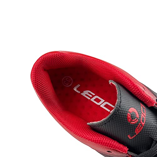 LEOCI Durable Soccer Shoes – Kid’s Football Boots Boy and Girl Anti-Slip Child Light Outdoor Soccer Cleats Black/Red | The Storepaperoomates Retail Market - Fast Affordable Shopping