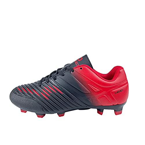 LEOCI Durable Soccer Shoes – Kid’s Football Boots Boy and Girl Anti-Slip Child Light Outdoor Soccer Cleats Black/Red | The Storepaperoomates Retail Market - Fast Affordable Shopping