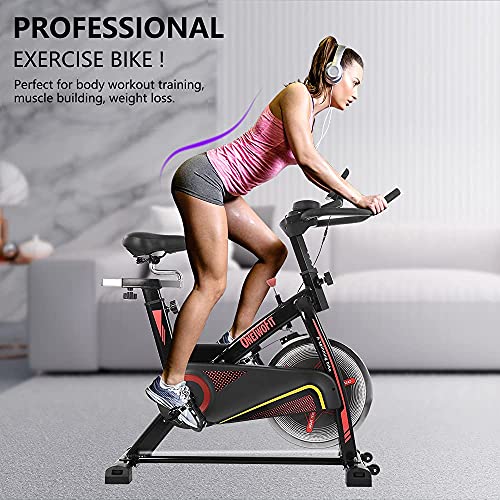 ONETWOFIT Stationary Bike, Exercise Bike with Monitor, 40 Lb Metal Flywheel, Adjustable Seat and Height Indoor Cycling Bike, Support Up to 330 Lbs, Fitness Equipment for Home Cardio Workouts | The Storepaperoomates Retail Market - Fast Affordable Shopping