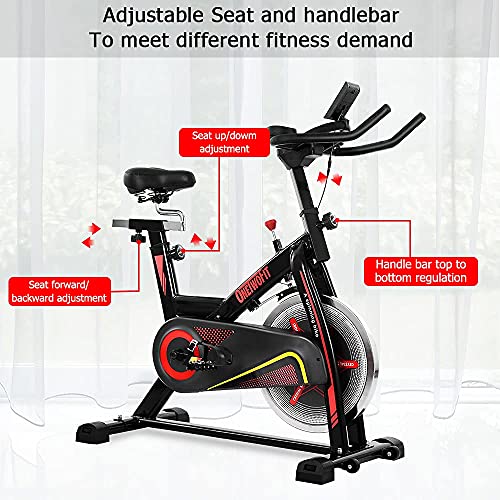 ONETWOFIT Stationary Bike, Exercise Bike with Monitor, 40 Lb Metal Flywheel, Adjustable Seat and Height Indoor Cycling Bike, Support Up to 330 Lbs, Fitness Equipment for Home Cardio Workouts | The Storepaperoomates Retail Market - Fast Affordable Shopping