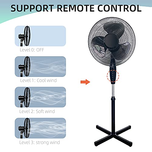 Meiwan 16″ Oscillating Pedestal Fan 3 Adjustable Speed Standing Fan for Indoor, Bedroom, Living Room, Home Office & College Dorm Use | The Storepaperoomates Retail Market - Fast Affordable Shopping