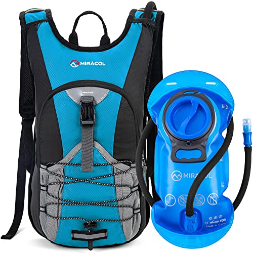 MIRACOL Hydration Backpack with 2L BPA Free Water Bladder, Lightweight Insulated Water Backpack for Running Hiking Cycling Camping Hunting, Small Hydration Pack Fits Men Women & Kids(Blue) | The Storepaperoomates Retail Market - Fast Affordable Shopping