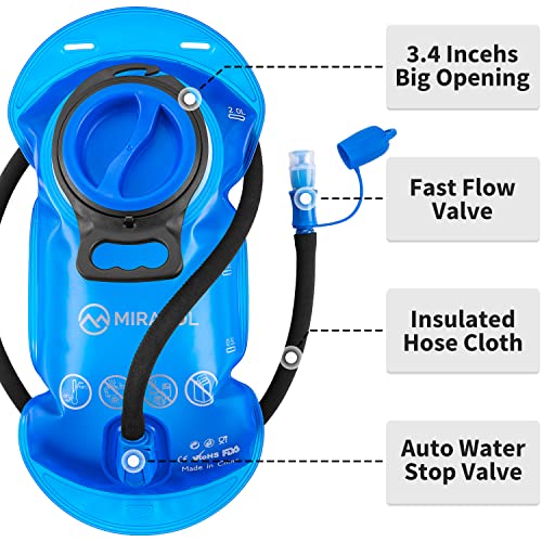 MIRACOL Hydration Backpack with 2L BPA Free Water Bladder, Lightweight Insulated Water Backpack for Running Hiking Cycling Camping Hunting, Small Hydration Pack Fits Men Women & Kids(Blue) | The Storepaperoomates Retail Market - Fast Affordable Shopping