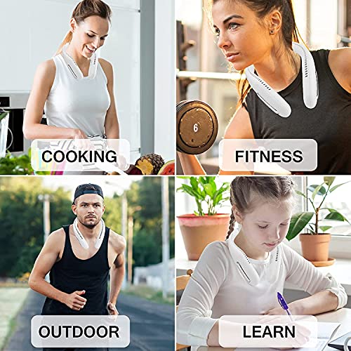 DEWANG Portable Neck Fan Bladeless Fan – Battery Operated Fan Rechargeable Hand Free Personal Hanging Neck Fan With 3 Speed Small Fan for Outdoor Working Sports Travel Cooling | The Storepaperoomates Retail Market - Fast Affordable Shopping