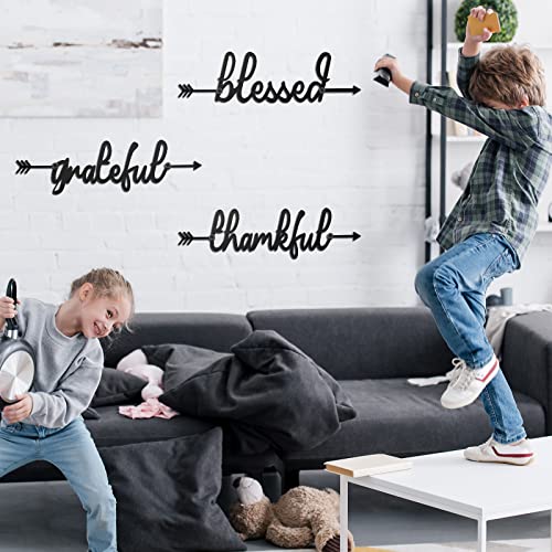 Smytex Metal Wall Word Symbol Sculptures Thankful Grateful Blessed Signs Black Metal Word Arrow Signs Decorative Wall Accent Home Decor for Home Office Kitchen Living Room | The Storepaperoomates Retail Market - Fast Affordable Shopping