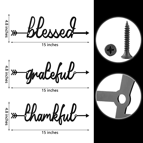 Smytex Metal Wall Word Symbol Sculptures Thankful Grateful Blessed Signs Black Metal Word Arrow Signs Decorative Wall Accent Home Decor for Home Office Kitchen Living Room | The Storepaperoomates Retail Market - Fast Affordable Shopping