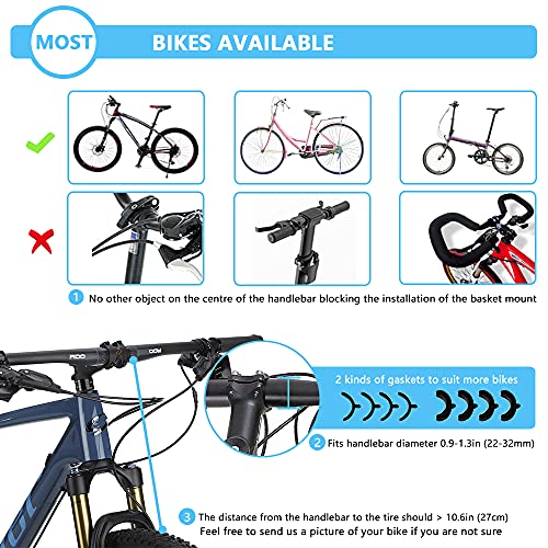 MATTISAM Bike Basket Front Handlebar, Quick Release Bicycle Basket Multi-Purpose Detachable Folding Small Pet Carrier Easy Install Bike Basket for Commuting Shopping Camping | The Storepaperoomates Retail Market - Fast Affordable Shopping