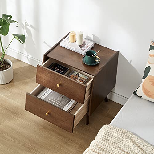 ESPSENT Modern 2-Drawer Nightstand Bedside Table Solid Wood Sofa Side End Table Bedroom Night Stand with Legs | The Storepaperoomates Retail Market - Fast Affordable Shopping