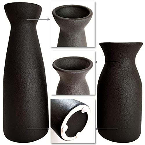 MINIKLE Black Ceramic Vase Set of 2 for Home Decor, Modern Decorative Vase for Pampas Grass, Dried Flowers, and Bud | The Storepaperoomates Retail Market - Fast Affordable Shopping