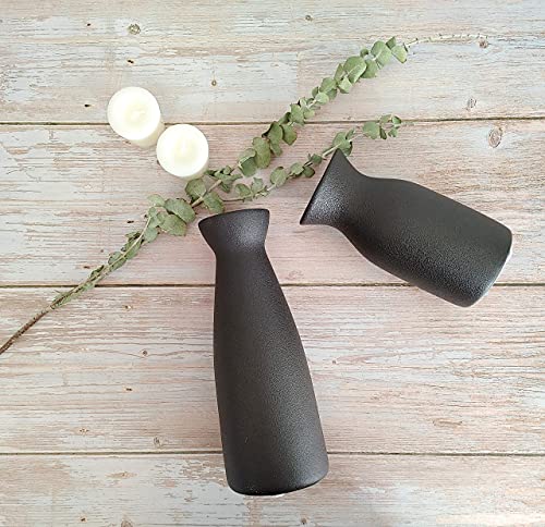 MINIKLE Black Ceramic Vase Set of 2 for Home Decor, Modern Decorative Vase for Pampas Grass, Dried Flowers, and Bud | The Storepaperoomates Retail Market - Fast Affordable Shopping