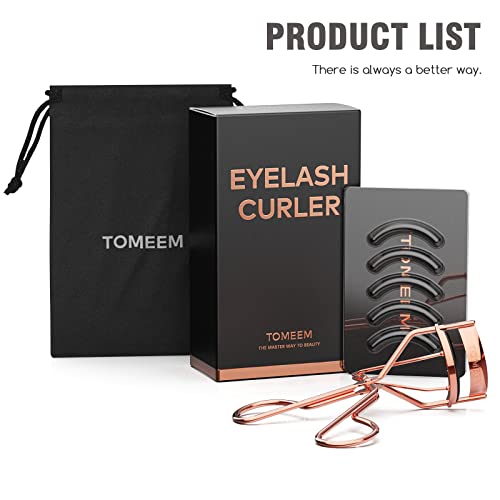 Eyelash Curler with Comb, TOMEEM Professional Volumizing Lash Lift Kit Lash Curler with Refill Pads for Home & Travel Uses, Rose Gold | The Storepaperoomates Retail Market - Fast Affordable Shopping