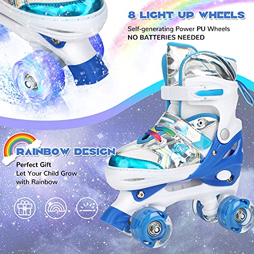 Rosyou Roller Skates for Girls Boys Kids, Roller Skates for Beginners Children Outdoor Indoor Adjustable 4 Sizes with Light Up Wheels, Sports Protective Gear, Toddler Roller Skating Shoes | The Storepaperoomates Retail Market - Fast Affordable Shopping