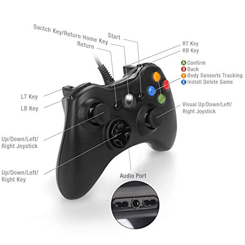 Wired Controller for Xbox 360, USB PC Game Controller Gamepad Joystick for Microsoft Xbox 360, PC Windows 7,8,10 (Black) (Renewed) | The Storepaperoomates Retail Market - Fast Affordable Shopping