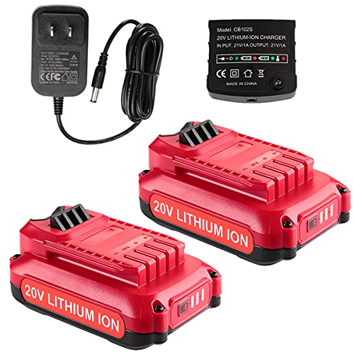AYTXTG 2Pack 3.0Ah 20V Lithium Battery Replacement Craftsman 20V Battery CMCB202 CMCB202-2 CMCB204 CMCB204-2 Craftsman V20 Battery + CMCB104 V20 Battery Portable Charger | The Storepaperoomates Retail Market - Fast Affordable Shopping