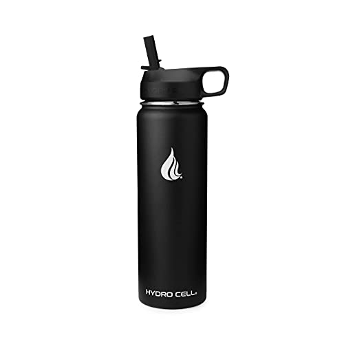 HYDRO CELL Wide Mouth Water Bottle – Accessory Caps – 64oz, 40oz, 32oz, 24oz, 18oz, 14oz. Sports Cap – Coffee Cap – Stainless Steel Cap (Black – Sports Cap w/Straw (14oz-40oz)) | The Storepaperoomates Retail Market - Fast Affordable Shopping
