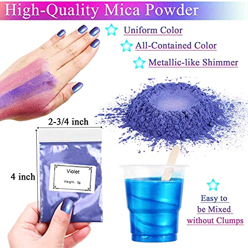 50 Colors Mica Powder, Selizo Resin Pigment Powder Cosmetic Grade Natural Mica Powder Metallic for Epoxy Resin, Soap Making, Candle Making, Lip Gloss, Acrylic Nail, Slime and Makeup | The Storepaperoomates Retail Market - Fast Affordable Shopping