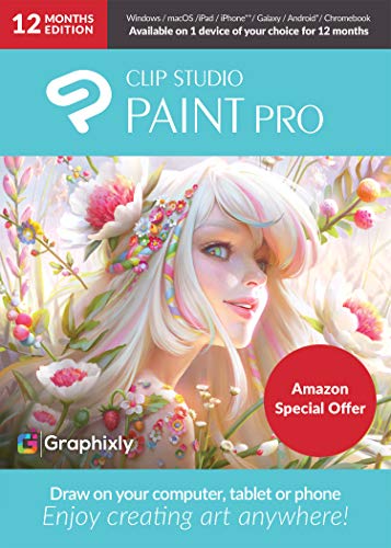 CLIP STUDIO PAINT PRO with Bonus Brushes | 12 Months Edition | 1 Device | PC, macOS, iPad, iPhone, Galaxy, Android, Chromebook [Keycard] | The Storepaperoomates Retail Market - Fast Affordable Shopping