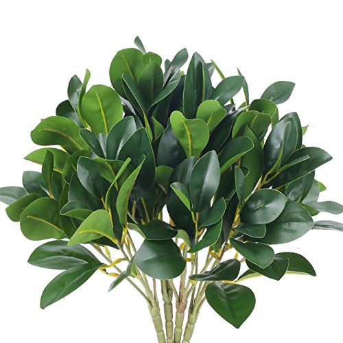 HO2NLE 4Pcs Artificial Shrubs Plants Fake Eucalyptus Leaves Stems Faux Greenery Branches for Garden Window Box Home Wedding Courtyard Outdoor Office Kitchen Decoration | The Storepaperoomates Retail Market - Fast Affordable Shopping