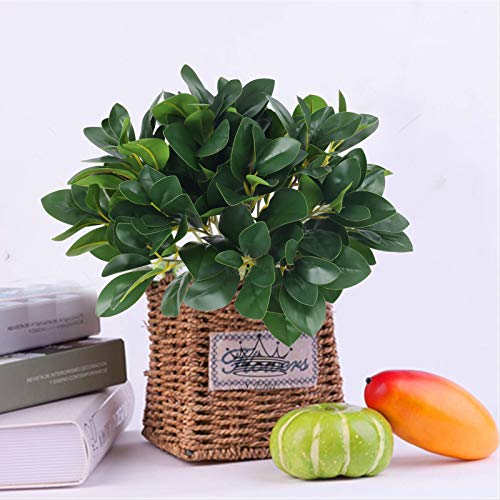 HO2NLE 4Pcs Artificial Shrubs Plants Fake Eucalyptus Leaves Stems Faux Greenery Branches for Garden Window Box Home Wedding Courtyard Outdoor Office Kitchen Decoration | The Storepaperoomates Retail Market - Fast Affordable Shopping