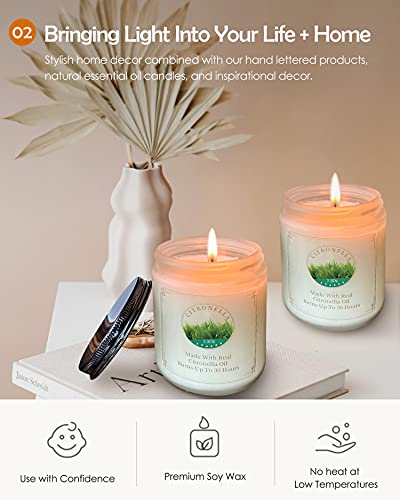 Citronella Candles Outdoor Indoor | Handmade Home Scented Jar Candles Gift Set for Women Men | Soy Wax Candles Aromatherapy Candle for Home Garden Patio Perfect for Christmas Valentine’s Day Birthday | The Storepaperoomates Retail Market - Fast Affordable Shopping