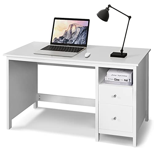Yokstore 47 Inch Writing Desk with Storage Cabinet for Home Office, Wood Computer Desk with Drawers, Modern Student Study Desk, PC Laptop Workstation Table, Grey | The Storepaperoomates Retail Market - Fast Affordable Shopping