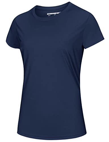 Short Sleeve Shirts for Women Dry Fit Moisture Wicking Active Athletic Performance Breathable Shirts Workout Running T-Shirt Navy | The Storepaperoomates Retail Market - Fast Affordable Shopping