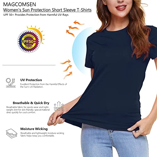 Short Sleeve Shirts for Women Dry Fit Moisture Wicking Active Athletic Performance Breathable Shirts Workout Running T-Shirt Navy | The Storepaperoomates Retail Market - Fast Affordable Shopping