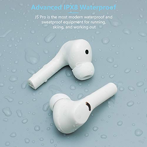 J5 True Wireless Earbuds with microphone, Noise Cancelling Bluetooth 5.2 Headphones, Hi-Fi Stereo Sound Headset earphones in-Ear deep Bass/IPX8 Waterproof/36H Playtime/Touch Control/USB-C Quick Charge | The Storepaperoomates Retail Market - Fast Affordable Shopping