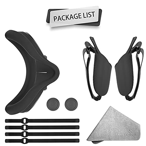 Face Cover & Controller Grip Protective Sleeve for Oculus Quest 2 Light Proof Silicone Face Pad Cushion Anti Collision Handle Cover Shell w/Adjustable Wrist Knuckle Strap No Signal Block (Black) | The Storepaperoomates Retail Market - Fast Affordable Shopping