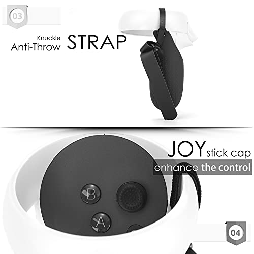 Face Cover & Controller Grip Protective Sleeve for Oculus Quest 2 Light Proof Silicone Face Pad Cushion Anti Collision Handle Cover Shell w/Adjustable Wrist Knuckle Strap No Signal Block (Black) | The Storepaperoomates Retail Market - Fast Affordable Shopping