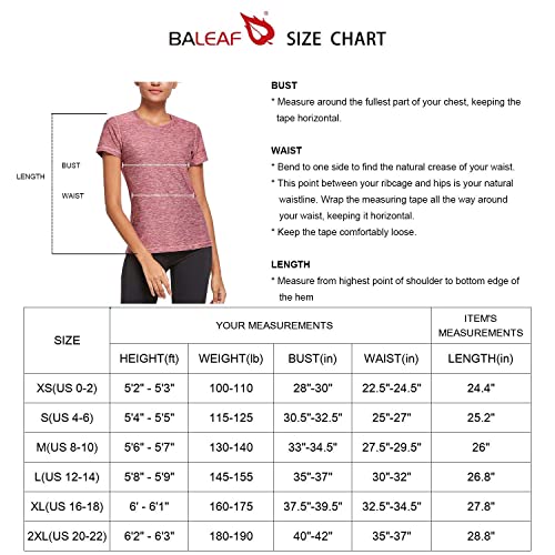 BALEAF Women’s Athletic Shirt Workout Top Running Yoga Lightweight Quick Dry Short-Sleeved Crewneck Tee Aqua L | The Storepaperoomates Retail Market - Fast Affordable Shopping
