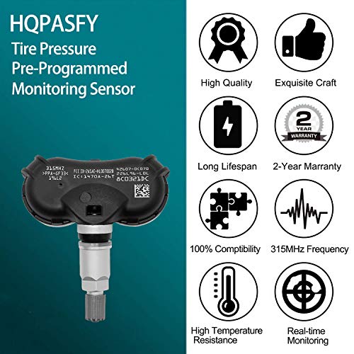 HQPASFY Tire Pressure Sensor 315MHz TPMS 4PCS Replacement for 07-18 Toyota Sequoia Tundra 06-19 Sienna Replaces# 42607-0C070, 42607-08010, 42607-0C050 | The Storepaperoomates Retail Market - Fast Affordable Shopping