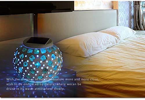 AMZSTAR Waterproof Color Changing Table Lamp, Solar Powered Mosaic Glass Ball LED Garden Lawn Night Light Lamps, Party Lights for Home,Yard, Indoor,Outdoor Decoration Lights (Yellow Square) | The Storepaperoomates Retail Market - Fast Affordable Shopping