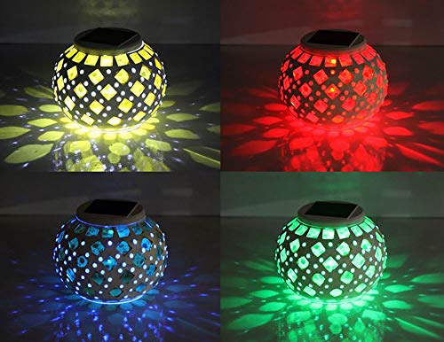 AMZSTAR Waterproof Color Changing Table Lamp, Solar Powered Mosaic Glass Ball LED Garden Lawn Night Light Lamps, Party Lights for Home,Yard, Indoor,Outdoor Decoration Lights (Yellow Square) | The Storepaperoomates Retail Market - Fast Affordable Shopping
