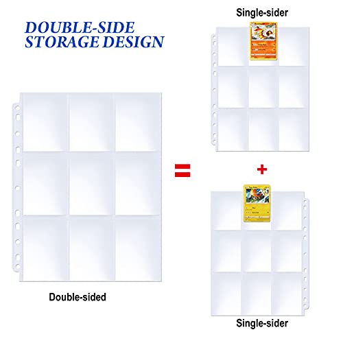 Double-Sided 576 Pockets Trading Card Sleeves Pages – Baseball Card Sleeves Fit 3 Ring Binder, 9 Pocket Page Protector for Standard Size Cards, Sport Cards, Game Cards, Business Cards 32 Pack | The Storepaperoomates Retail Market - Fast Affordable Shopping
