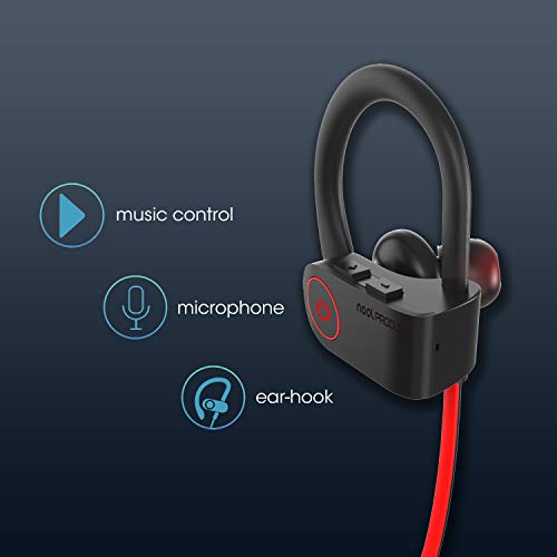 noot products NP11 Wireless Earphones Bluetooth in-Ear Headphones with Ear Hook/Mic, Volume & Remote Control IPX7 Sweatproof Earbuds for Sports, Workout, Running, Exercise, Gym (Black) | The Storepaperoomates Retail Market - Fast Affordable Shopping