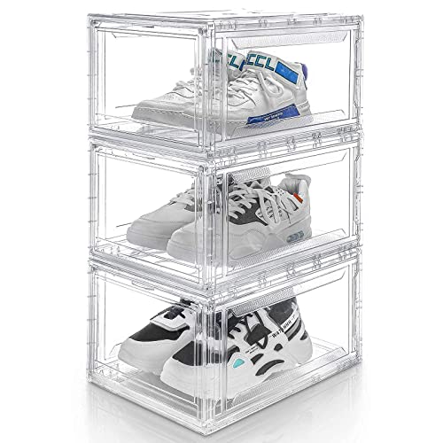 Homde Bundle for Shoe Organizer Box:3 Pack Full Transparent Shoe Box + 3 Pack Black Shoe Box | The Storepaperoomates Retail Market - Fast Affordable Shopping