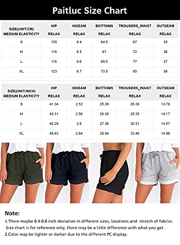 Paitluc Women’s Sports Shorts Mid Waist Slightly Stretchy Light Weight Drawstring Shorts Black Large | The Storepaperoomates Retail Market - Fast Affordable Shopping