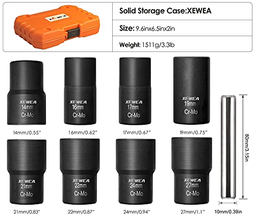 XEWEA 9PCS Bolt Nut Extractor Set, 1/2″ Drive Impact Lug Nut Remover Socket Tool, Wheel Lock Removal Kit, Easy Out Bolt Extractor Set for Damaged, Frozen, Rusted, Rounded-Off Bolts Nuts & Screws | The Storepaperoomates Retail Market - Fast Affordable Shopping