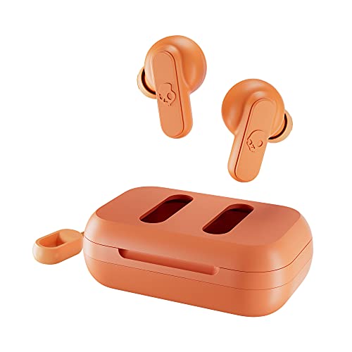 Skullcandy Dime True Wireless In-Ear Bluetooth Earbuds Compatible with iPhone and Android / Charging Case and Microphone / Great for Gym, Sports, and Gaming, IPX4 Water Dust Resistant – Orange