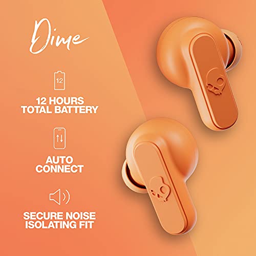 Skullcandy Dime True Wireless In-Ear Bluetooth Earbuds Compatible with iPhone and Android / Charging Case and Microphone / Great for Gym, Sports, and Gaming, IPX4 Water Dust Resistant – Orange | The Storepaperoomates Retail Market - Fast Affordable Shopping