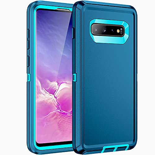 Regsun for Galaxy S10 Case,Shockproof 3-Layer Full Body Protection [Without Screen Protector] Rugged Heavy Duty High Impact Hard Cover Case for Samsung Galaxy S10,Turquoise