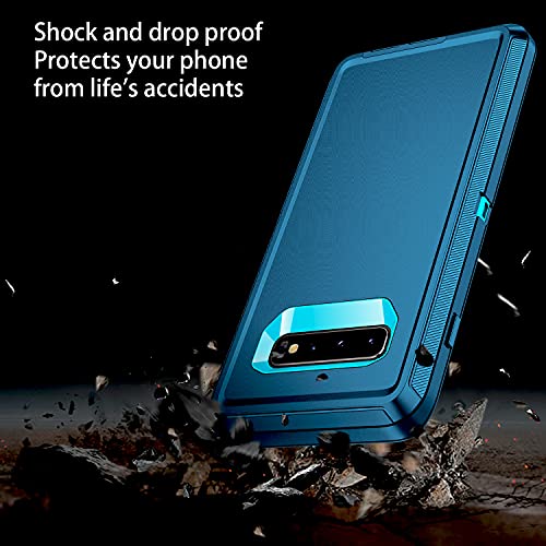 Regsun for Galaxy S10 Case,Shockproof 3-Layer Full Body Protection [Without Screen Protector] Rugged Heavy Duty High Impact Hard Cover Case for Samsung Galaxy S10,Turquoise | The Storepaperoomates Retail Market - Fast Affordable Shopping