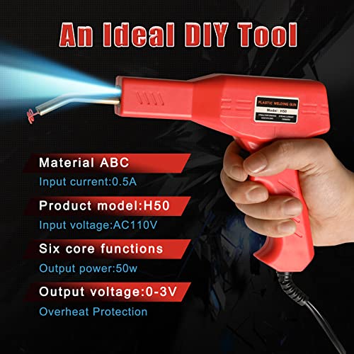 ATOLS Plastic Welding Machine Car Bumper Repair Kit, Plastic Welder Machine, 50W Hot Stapler Plastic Repair Kit, Hot Staple Gun Car Bumper Crack Repair Kit with Plier & 4 Types Hot Wave Flat Staples | The Storepaperoomates Retail Market - Fast Affordable Shopping