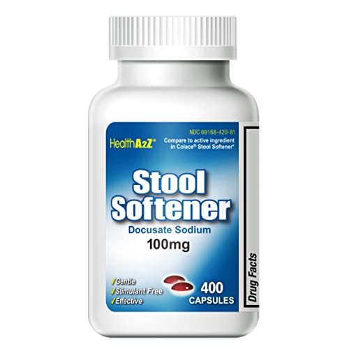 HealthA2Z® Stool Softener 400 Counts | Docusate Sodium 100mg | Red & White | Dependable, Gentle Constipation Relief | The Storepaperoomates Retail Market - Fast Affordable Shopping